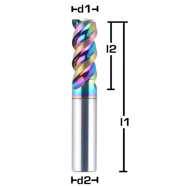8,0 x 24 x 60 - d2=8 mm ✓ VHM HPC Fräser für Aluminium, Schaftfräser, Alufräser auf hochglanz poliert mit RainBow (DLC) Beschichtung extra scharfen Kanten
