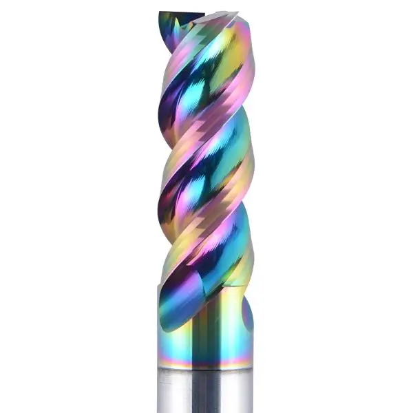 VHM HPC Fräser für Aluminium, Schaftfräser, Alufräser auf hochglanz poliert mit RainBow (DLC) Beschichtung extra scharfen Kanten