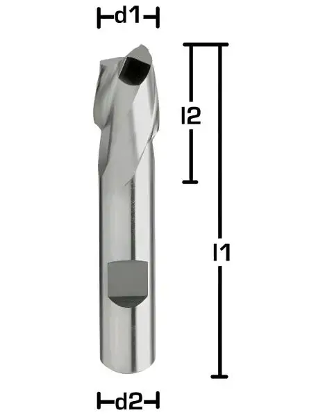 2 x 4 x 48 - d2=6 mm ✓ HSSE Zweizahnfräser, Langlochfräser, HB Schaft, Fräser DIN 327