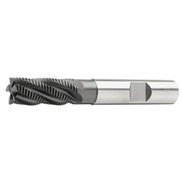 8,0 x 19 x 69, d2=10 mm ✓ HSSE/PM-Schruppfräser 30°, Fräser zum Schruppen Typ HR DIN 844, Z=4, beschichtet, HB Schaft