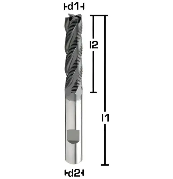 6,0 x 24 x 68 - d2=6 mm ✓ HSSE-Schruppfräser 30° überlang/extralang, DIN844, Z=4, beschichtet, Fräser zum Schruppen Typ HR