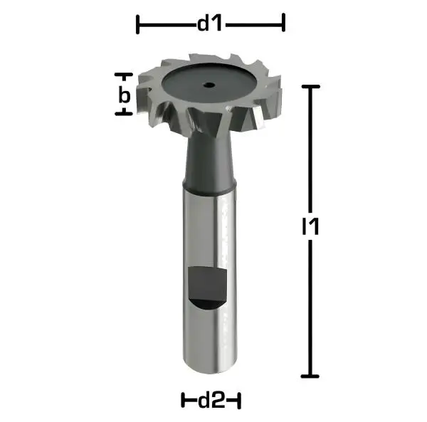 32,5 x 6 x 71 - d2=12 mm ✓ HSSE-Schlitzfräser, T-Fräser, T-Nutenfräser kreuzverzahnt, DIN850, Z=10, Typ N, HB