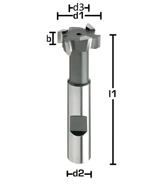 HSSE-T-Nutenfräser, Schlitzfräser kreuzverzahnt, DIN851, HB Schaft, Z=6
