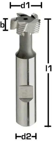 28,0 x 12 x 85 mm, Typ NR, d2=16,0 HB - HSSE-T-Nuten-Fräser, kreuzverzahnt, DIN 851, Z=8, blank