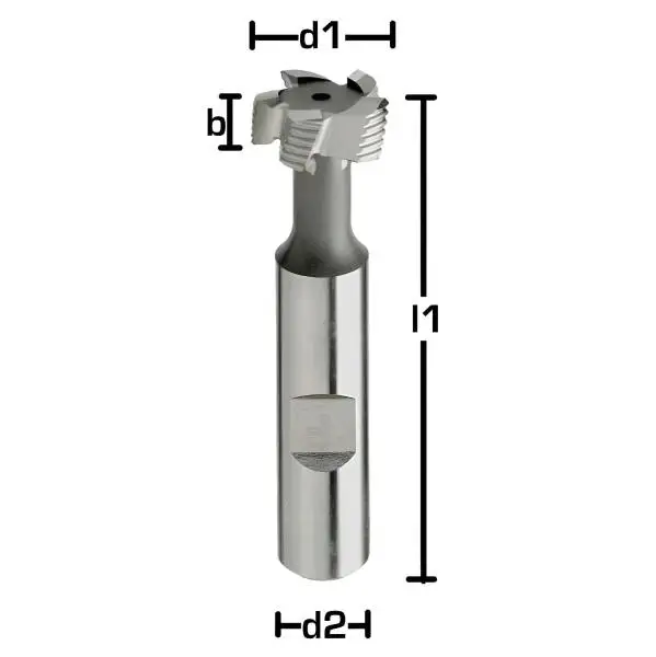 HSSE-T-Nuten-Fräser, Typ NR Schlitzfräser kreuzverzahnt, DIN 851, blank zum Schruppen