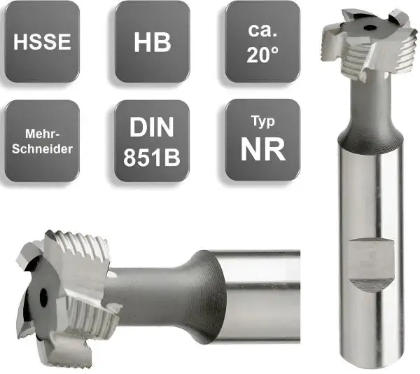 HSSE-T-NutenFräser, Schlitzfräser kreuzverzahnt, DIN 851, blanke Ausführung
