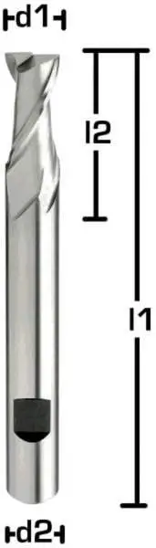 8,0 x 19 x 88 - d2=10 mm ✓ HSSE-Langlochfräser 25°, lang ISO1641, Z=2, Typ N, HB