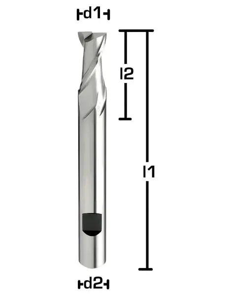 8,0 x 19 x 88 - d2=10 mm ✓ HSSE-Langlochfräser 25°, lang ISO1641, Z=2, Typ N, HB