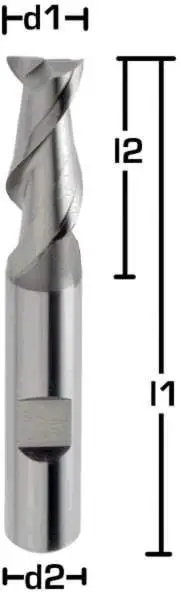 4,5 x 11 x 55 mm, Typ W, d2=6,0 HB HSSE-Bohrnutenfräser 40°, DIN 844, Z=2, blank