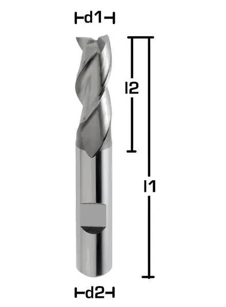 GEFRABO HSSE-Bohrnutenfräser, Schaftfräser Typ N, 30°, DIN 327, Z=3, blank