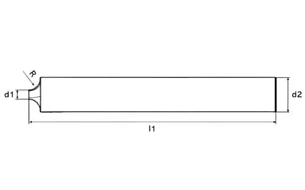 R2 x 2 x 50 - d2=6 mm ✓ VHM Viertelkreisfräser mit RainBow (DLC) Beschichtung, Profilfräser für abgerundete Fasen durch Viertelkreis-Anschliff