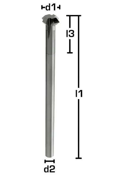 6,0 x 4 x 18 x 100 - d2=6 mm ✓ VHM-Vor-/Rückwärtsentgrater 90°, Z=4, beschichtet, Fasenfräser, überlang