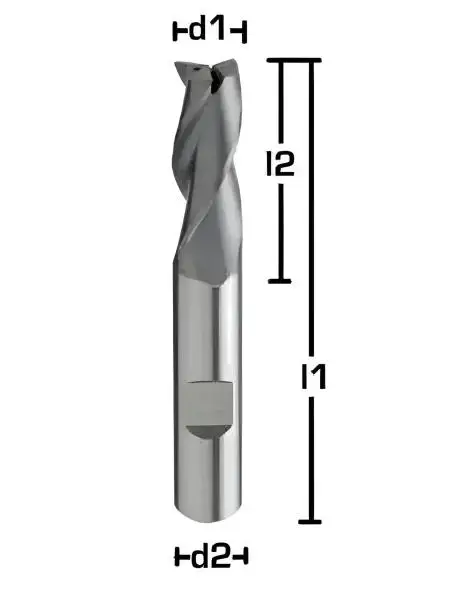 VHM-Schaftfräser 30° Spirale, Z=3, Dreizahnfräser mit Beschichtung