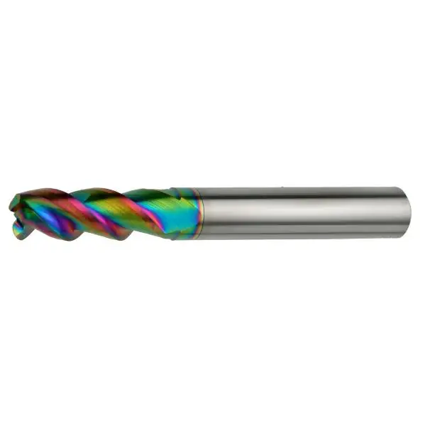 3ER0,13 x 8 x 18 x 57 - d2=6 mm ✓ VHM HPC Alu-Fräser 42/45°, Z=3, Rainbow-Beschichtung, Extrem-Fräser