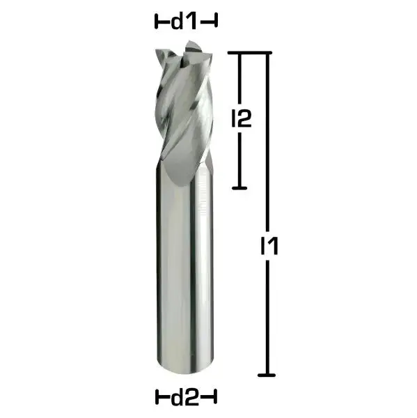 4,0 x 40 x 75 - d2=4 mm ✓ VHM-Schaftfräser 30°, Z=4, poliert, Universalfräser, überlang/extralang
