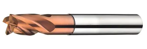 VHM-Kopierfräser, Formenbau-Fräser mit ER Z=4, mit Spezialbeschichtung und Eckenradius, abgesetzt bis 65 HRC - Made In Germany