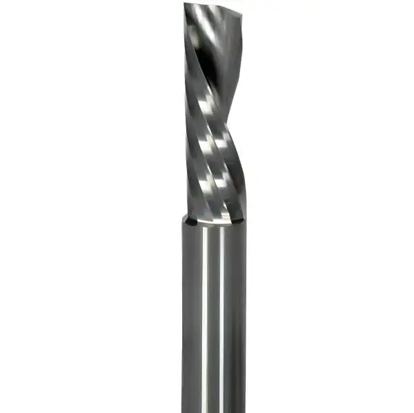 VHM Einzahnfräser Z=1, poliert, Ø 3 / 4 / 5 / 6 / 8 mm, linksspirale DownCut rechtsschneidend GEFRABO