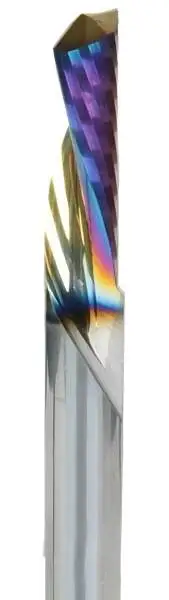 VHM Einzahnfräser linksspirale, rechtschneidend RainBow Sonderbeschichtung Z=1, 3/ 4/ 5/ 6 mm