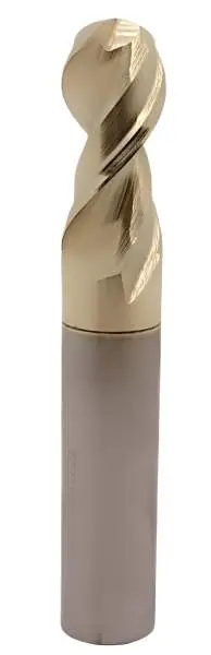 5R2,5 x 10 x 50 - d2=5 mm ✓ VHM Radius-Fräser, Z=2, Vollradiusfräser für NE-Metalle mit ZrN Beschichtung