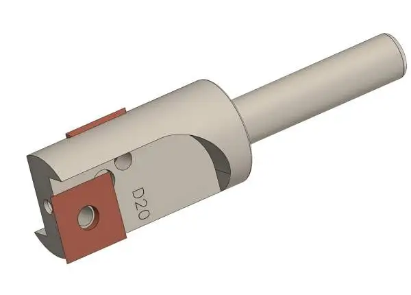 20 x 20,5 - Schaft 8 mm ✓ HM-Bestückter Wendeplattenfräser, Planfräser mit WP-Klingen, Wendemesser, Schaftfräser Z=2 für Hartholz, Weichholz, Plastik & Spanplatten