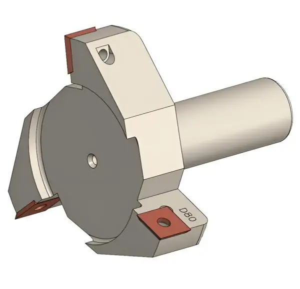 80 - Schaft 20 mm ✓ HM-Bestückter Wendeplattenfräser, Planfräser mit WP-Klingen, Wendemesser, Schaftfräser, Hobelfräser Z=3 für Hartholz, Weichholz, Plastik & Spanplatten