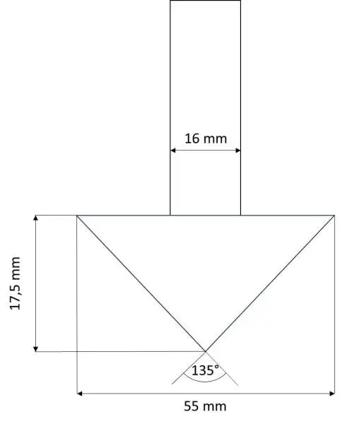 135° d2=16 mm ✓ HM-Bestückter V-Nutfräser mit Wendeplatten, Z=2, V-Cut-Fräser