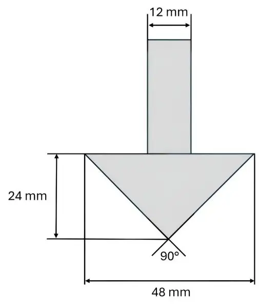 90° d2=12 mm ✓ HM-Bestückter V-Nutfräser mit Wendeplatten, Z=2, V-Cut-Fräser