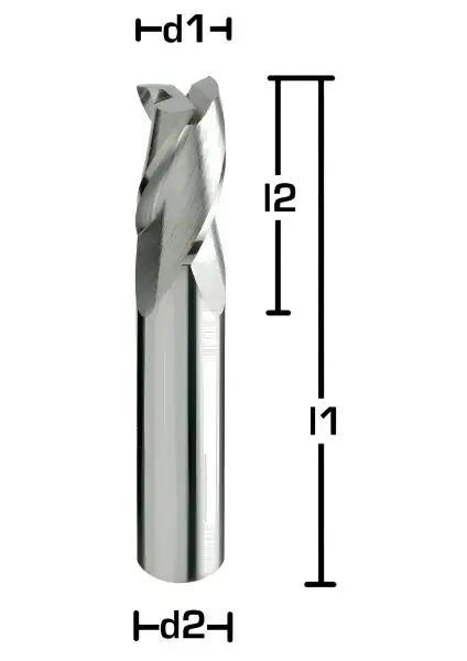 7,5 x 20 x 60 - d2=7,5 mm ✓ VHM-Schaftfräser 30°, Z=3, poliert, Universalfräser
