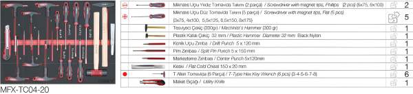 Werkzeugwagen gefüllt FIXBAY mit 6 Schubladen inklusive hochwertige ProWerkzeuge