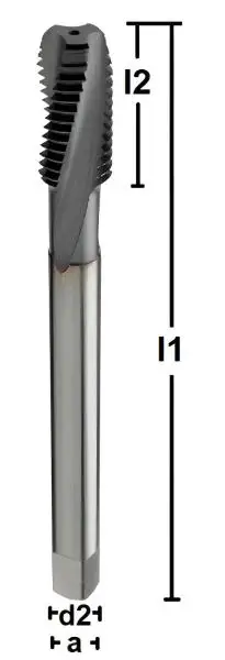 HSSE/PM Gewindebohrer 15° Sackloch, Spezialbeschichteter Maschinengewindebohrer Metrisch Fein (MF), 6HX von GEFRABO