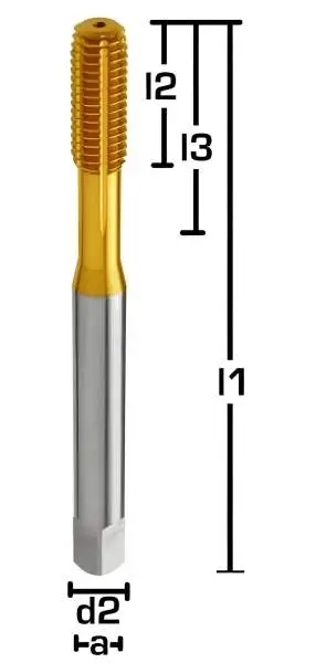 M6 ✓ HSSE/PM-Gewindeformer/Gewindefurcher, DIN 371, TIN, 6HX, Form C, mit Ölnuten, bis 3xd