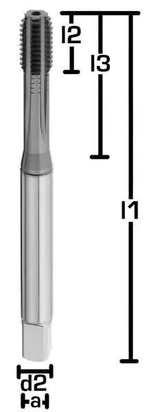 HSSE/PM-Gewindeformer, DIN 371, Form E, 6HX, Spezialbeschichtung, mit Ölnuten von GEFRABO