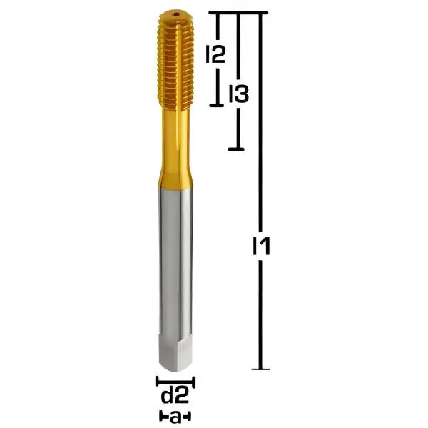 HSSE Gewindeformer, Gewindefurcher DIN 374, TIN, 6HX, Form C, mit Ölnuten MF Gewinde