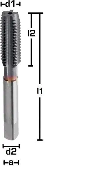 M6 - Handgewindebohrer Fertigschneider, TICN 6HX, gerade genutet, DIN 352, bis 40 HRC