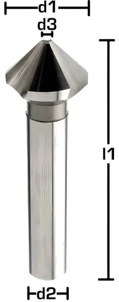 13,4 x 56 - d2=8 mm ✓ HSSE Kegelsenker 90°, Entgratsenker, DIN335, Z=3, Form C Senker