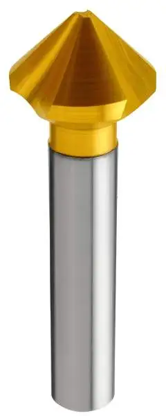 4,3 x 40 - d2=4 mm ✓ HSSE Kegelsenker 90°, Entgratsenker, DIN335, Z=3, Form C, TIN