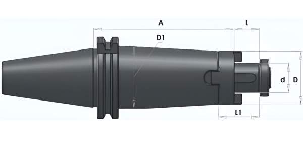 Kombi-Fräser-Aufsteckdorn Lang, Aufnahme DIN6358, SK 40, Dorn-Ø d: 16 mm | A:100 mm
