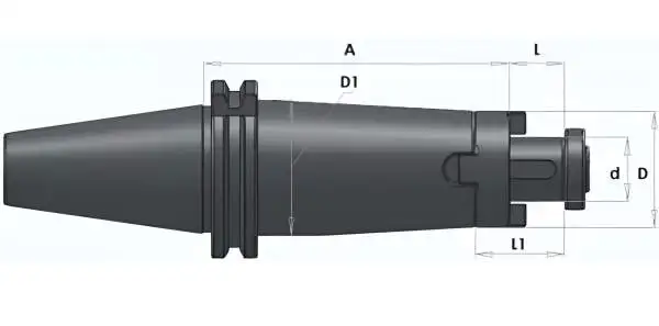 Kombi-Fräser-Aufsteckdorn Lang, Aufnahme DIN6358, SK 40, Dorn-Ø d: 32 mm | A:100 mm
