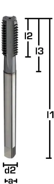 M8 ✓ HSSE/PM Gewindebohrer, Durchgangs- und Sackloch, DIN371, TICN, 6HX, Form C, Gewindebohrer bis 1400 N/mm²