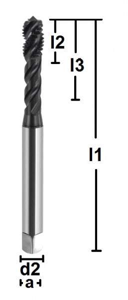 M8 ✓ HSSE/PM Gewindebohrer 45°, Sackloch, DIN 371, Hardlube, 6HX, Form E