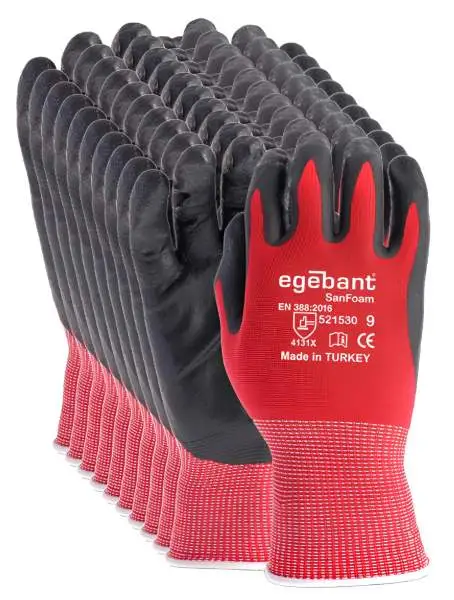 1 Paar Arbeitshandschuhe M / 8 Montagehandschuhe, Mechanikerhandschuhe, KFZ-Handschuhe mit Nitrilbeschichtung