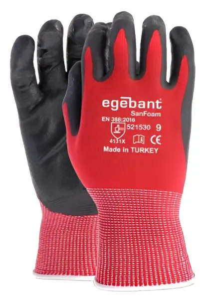 1 Paar Arbeitshandschuhe M / 8 Montagehandschuhe, Mechanikerhandschuhe, Montagehandschuhe, KFZ-Handschuhe Nitrilschaum