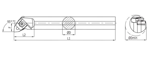 MWLNR Rechts oder MWLNL Links ✓ Bohrstange zum Innendrehen mit Klemme 95° für WNMG06. / WNMG08. Wendeplatten von MBC