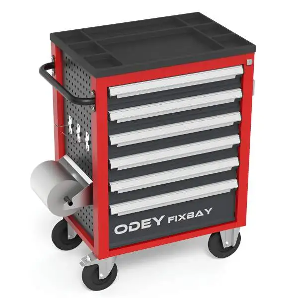 Werkstattwagen, Werkzeugwagen mit hochwertigen Werkzeugen gefüllt von ODEY