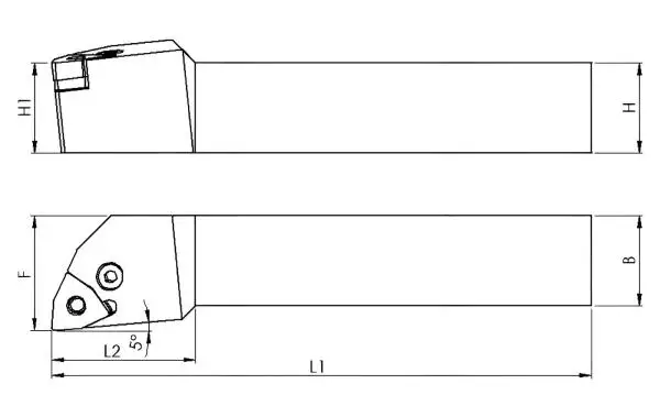 Drehhalter Drehstahl PWLNR oder PWLNL mit einem Anstellwinkel von 95° für WNMG Wendeschneidplatten