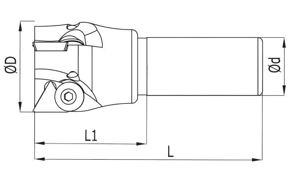 50 x 100 mm ✓ Schaftfräser für TPKN1603 Wendeplatten, Z=3