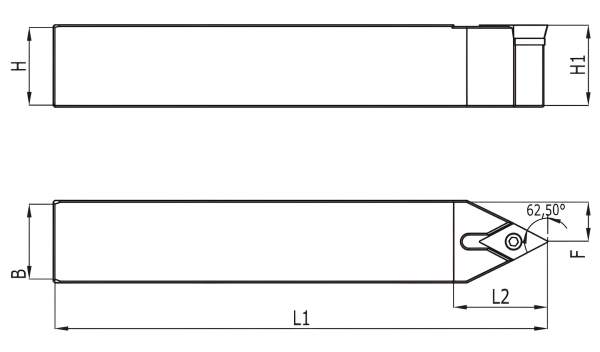 10 x 10 SDNCN ✓ Drehhalter, Drehstahl 62,5° für DCMT07 / DCGT07 Wendeplatten
