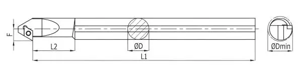 16 x 180 mm ✓ Bohrstange SDXCR 93°, Rechts zum Innendrehen für DCMT11 / DCGT11 Wendeschneidplatten