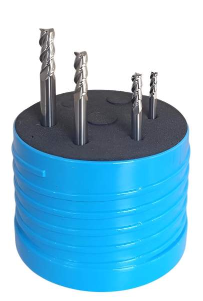3 / 4 / 5 / 6 mm ✓ VHM Alu-Fräser-Satz, Z=3, Schaftfräser Set mit polierter Nut für NE-Metalle im Rundbox