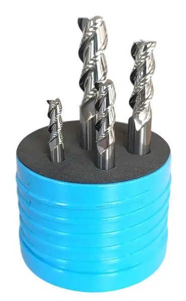 6 / 8 / 10 / 12 mm ✓ VHM Alu-Fräser-Satz, Z=3, Schaftfräser Set mit polierter Nut für NE-Metalle im Rundbox